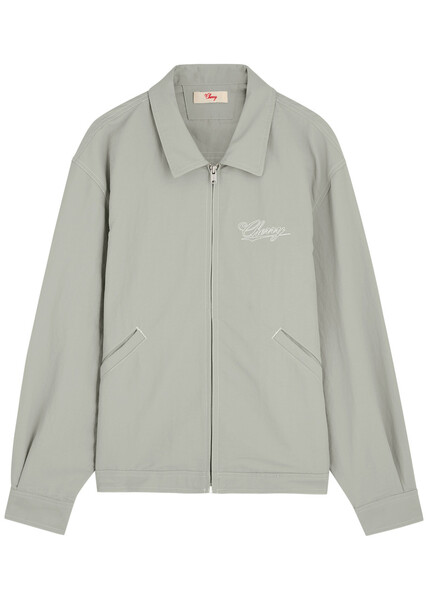  Cherry Los Angeles Logo-embroidered Shell Jacket - Grey - Xl 