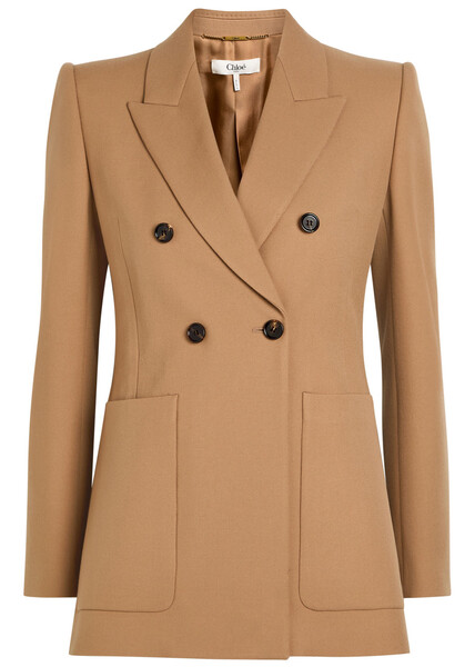  Chloe Double-breasted Wool Blazer - Brown - 38 (uk10 / S) 