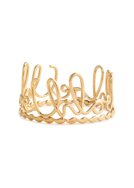  Chloe Iconic Logo Bangle - Set Of Two - Gold - One Size 