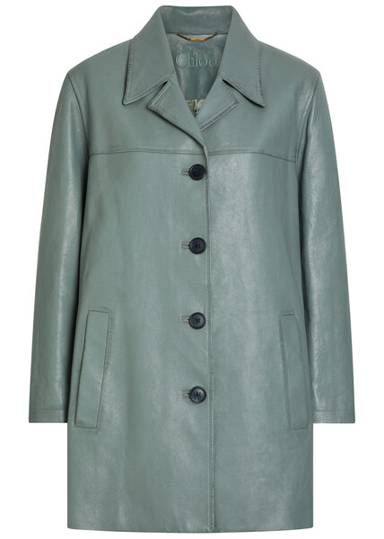  Chloe Leather Jacket - Light Blue - 34 (uk6 / Xs) 