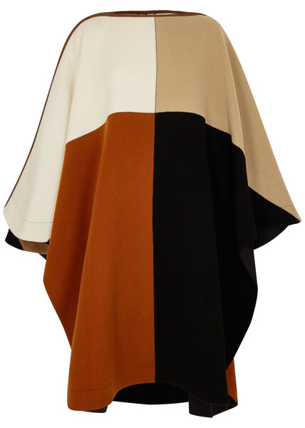  Chloe Patchwork Wool-blend Poncho - Multicoloured - One Size 