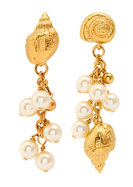  Chloe The Chloé Shells Asymmetric Drop Earrings - Gold - One Size 