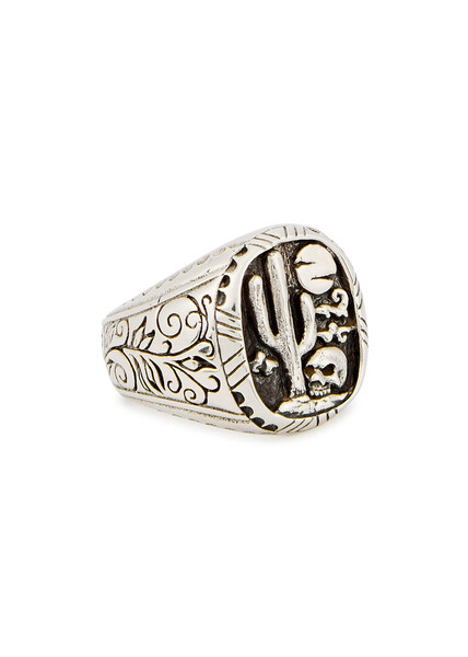  Clocks And Colours Tumbleweed Engraved Sterling Silver Ring 