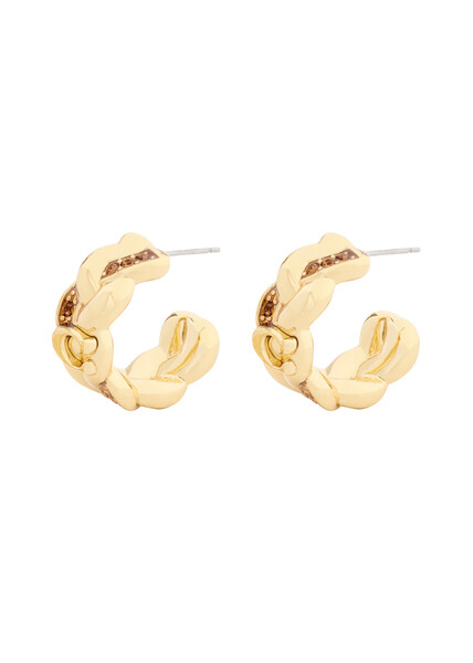  Coach Braided C Hoop Earrings - Gold - One Size 