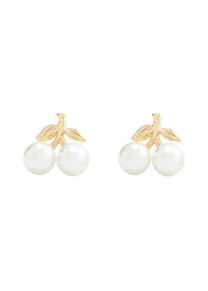  Coach Cherry Faux Pearl Stud Earrings - One Size 