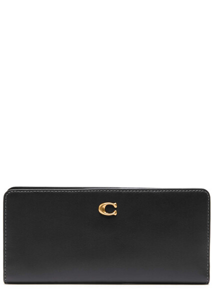  Coach Essential Slim Logo Leather Wallet - Black - One Size 