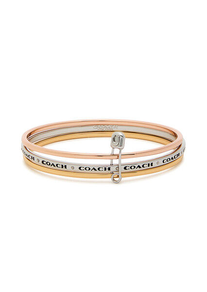  Coach Layered Tri-tone Bangle - Gold - One Size 