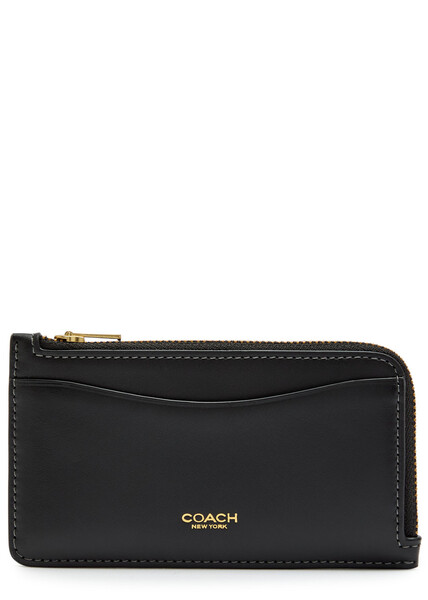  Coach Leather Cardholder - Black - One Size 