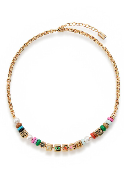  Coach Logo Beaded Necklace - Multicoloured - One Size 