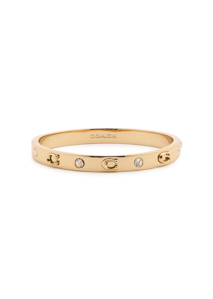  Coach Logo Crystal-embellished Bracelet - Gold - One Size 