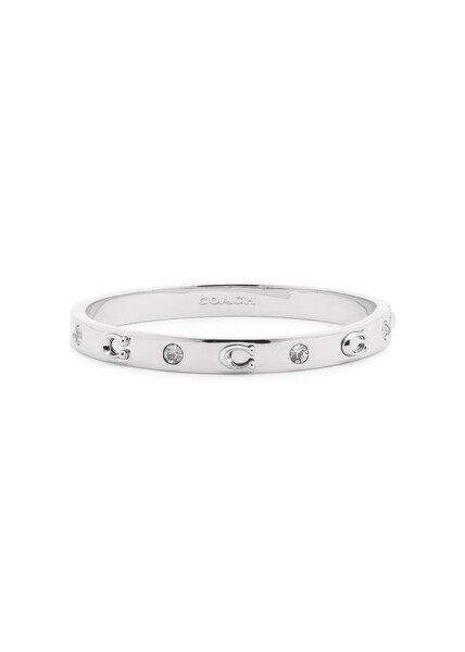  Coach Logo Crystal-embellished Bracelet - Silver - One Size 
