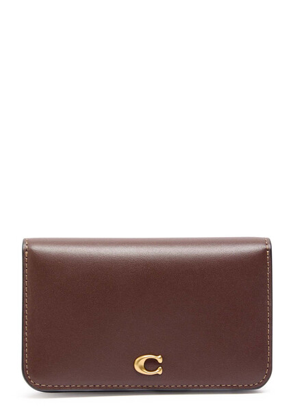  Coach Logo Leather Wallet - Brown - One Size 