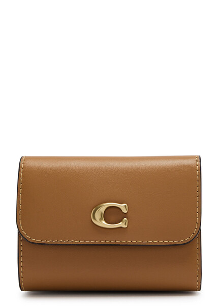  Coach Logo Leather Wallet - Caramel - One Size 