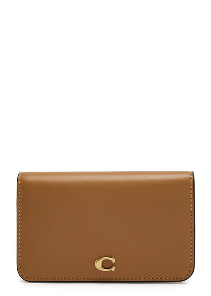  Coach Logo Leather Wallet - Caramel - One Size 