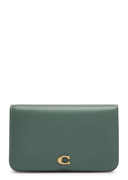  Coach Logo Leather Wallet - Sage - One Size 