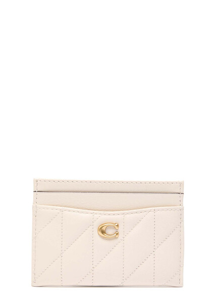  Coach Pillow Quilted Leather Card Holder - Ivory - One Size 
