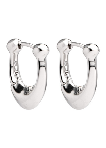  Coach Signature C Huggie Hoop Earrings - Silver - One Size 
