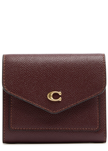  Coach Wyn Grained Leather Wallet - Burgundy - One Size 