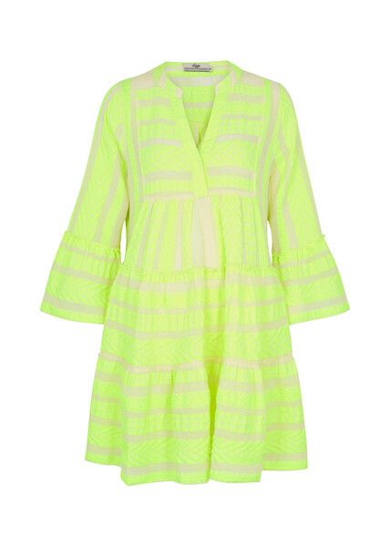  Devotion Ella Embroidered Cotton-blend Mini Dress - Yellow - S (uk8-10 / S) 
