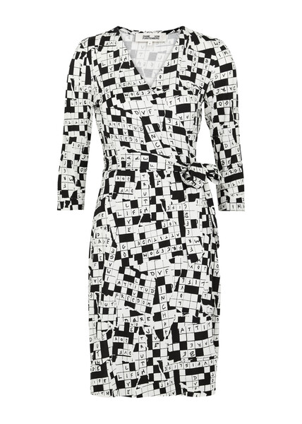  Diane Von Furstenberg Julian Printed Silk-jersey Mini Wrap Dress - Black And White - Xxl (uk18 /xxl) 