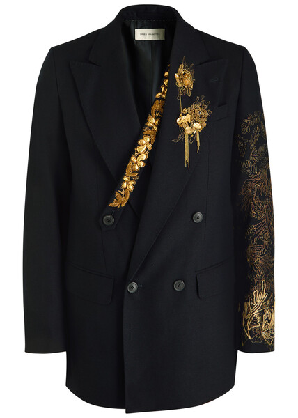  Dries Van Noten Barton Embellished Wool-blend Blazer - Navy - 50 (it50 / L) 