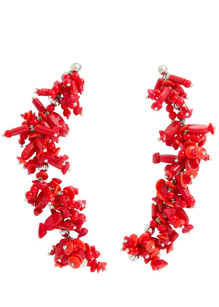  Dries Van Noten Beaded Drop Earrings - Red - One Size 