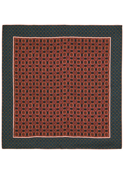  Dries Van Noten Facet Printed Silk Scarf - Rust - One Size 