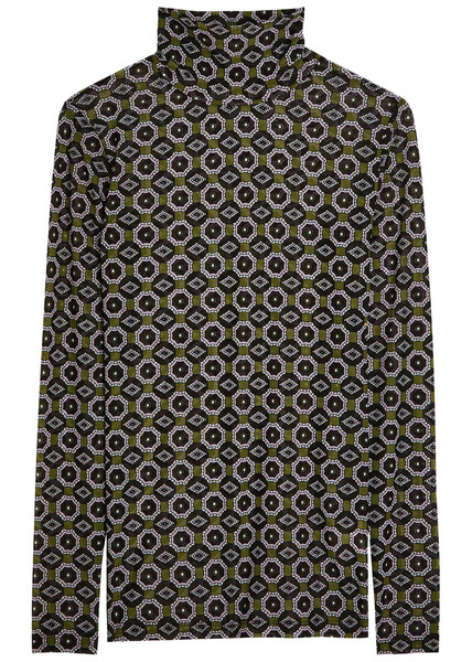  Dries Van Noten Hoyser Patterned Mesh Top - Green - L (uk14 / L) 