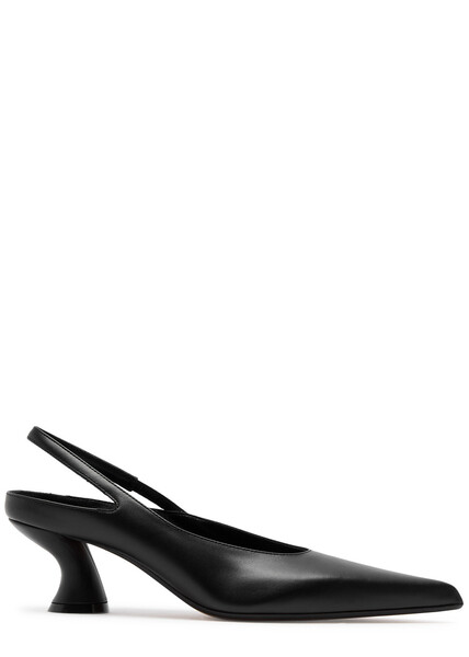  Dries Van Noten 65 Leather Slingback Pumps - Black 