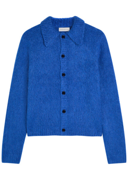  Dries Van Noten Mora Brushed Alpaca-blend Cardigan - Blue - M 