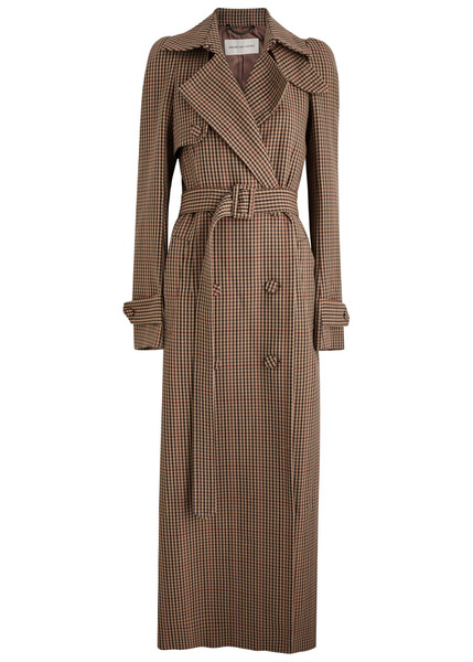  Dries Van Noten Remis Checked Wool Trench Coat - Rust - 40 (uk12 / M) 