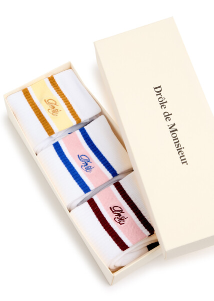  Drôle De Monsieur La Chaussette Drôle Rayée Cotton-blend Socks - Set Of Three - Multicoloured 1 - One Size 