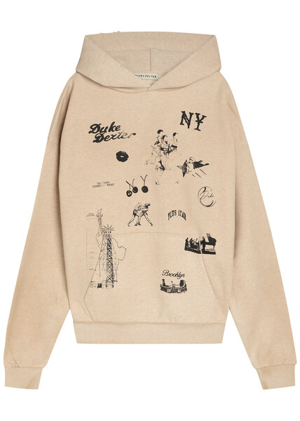  Duke And Dexter Sketch Printed Cotton Sweatshirt - Off White - Xl 