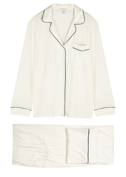  Eberjey Gisele Stretch-jersey Pyjama Set - Ivory - Xs 