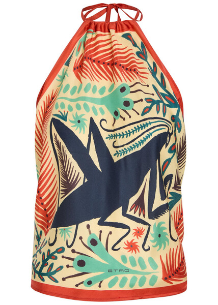  Etro Printed Silk Triangle Top - Multicoloured - One Size 