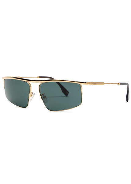 Fendi Rectangle-frame Sunglasses - Gold - One Size 