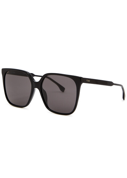  Fendi Tortoiseshell Oversized Square-frame Sunglasses - Black 