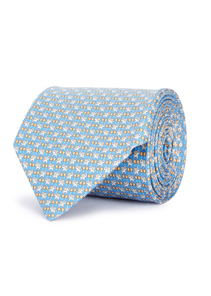  Ferragamo Sf Elephant Tie - Blue - One Size 