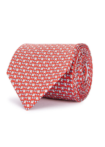  Ferragamo Sf Elephant Tie - Red - One Size 