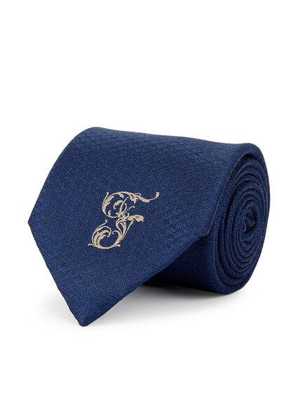  Forbes Tailoring Navy Jacquard Silk Tie 