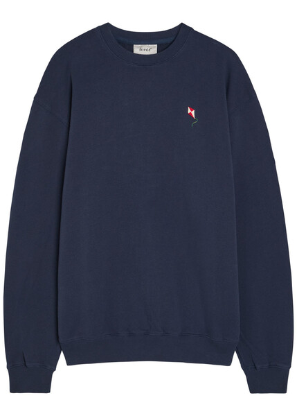  Forét Embroidered Cotton Sweatshirt - Navy - Xxl 