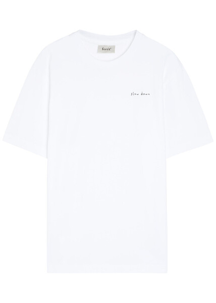  Forét Embroidered Cotton T-shirt - White - Xl 