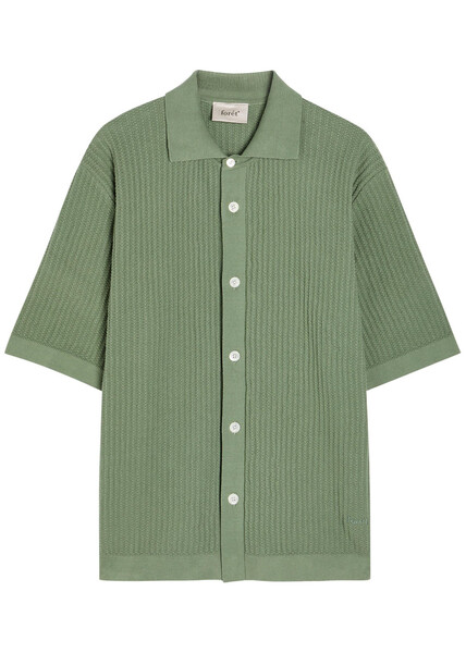  Forét Textured-knit Cotton Shirt - Green - Xl 