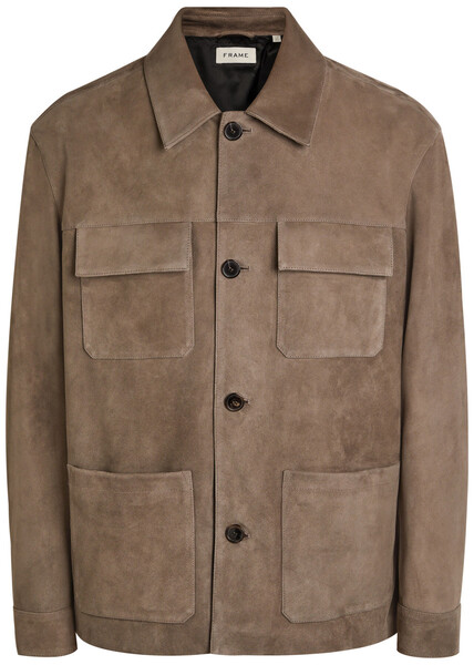  Frame Chore Suede Overshirt - Taupe - L 