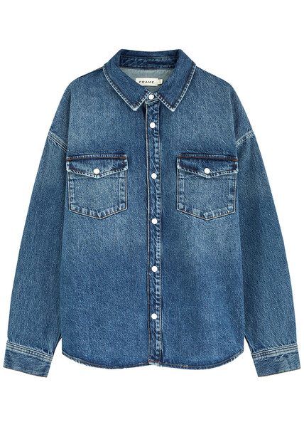  Frame Faded Denim Overshirt - Blue - S 