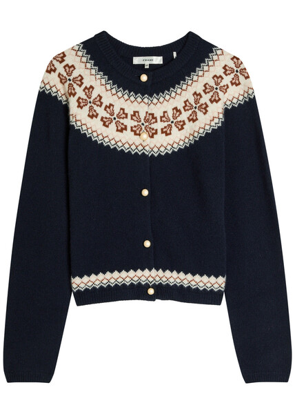  Frame Fair Isle Cashmere Cardigan - Navy - S (uk8-10 / S) 