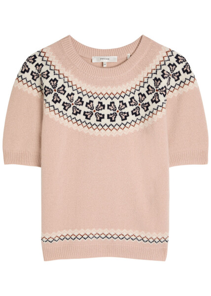  Frame Fair Isle Cashmere Top - Pink - M (uk12 / M) 