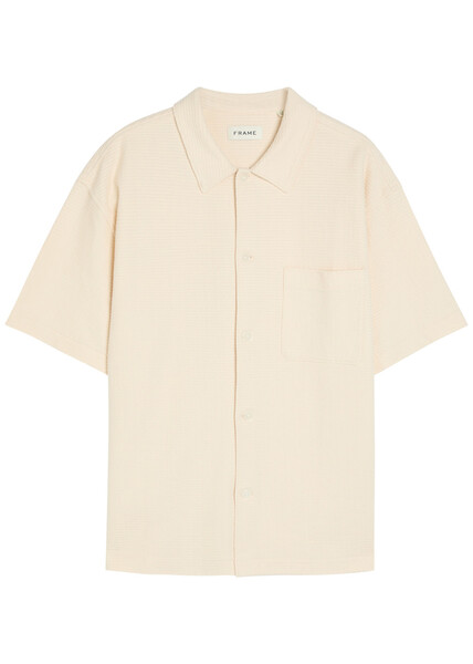  Frame Knit Cotton Shirt - Cream - M 