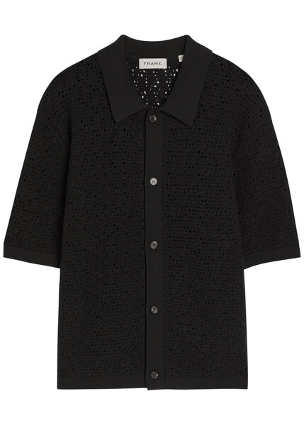  Frame Open-knit Cotton-blend Shirt - Black - M 