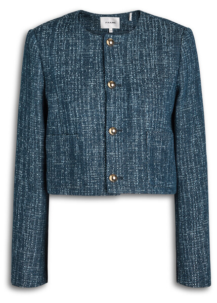  Frame The Tweed Jacket - Indigo - L (uk14 / L) 